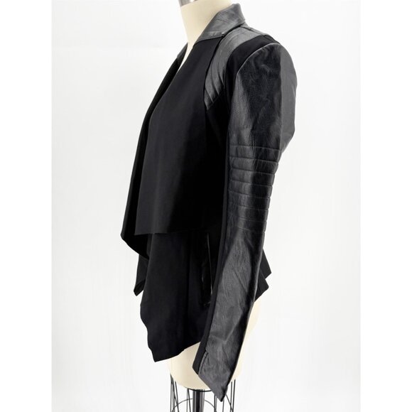 Blanc Noir Drape Front Jacket In Black Size XS - Picture 5 of 12